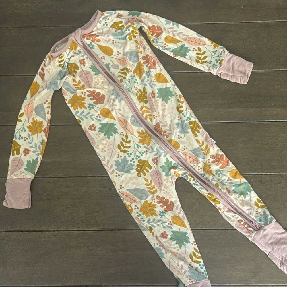 Little sleepies mauve leaves 12/18 zippy
